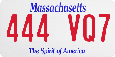 MA license plate 444VQ7