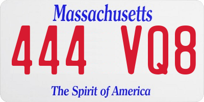 MA license plate 444VQ8