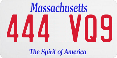 MA license plate 444VQ9