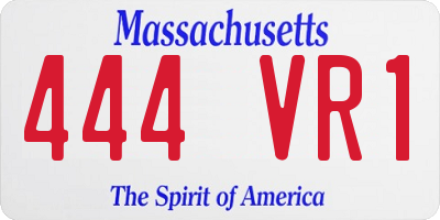 MA license plate 444VR1