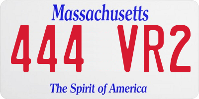 MA license plate 444VR2