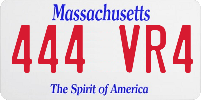 MA license plate 444VR4