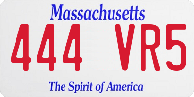 MA license plate 444VR5