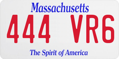 MA license plate 444VR6