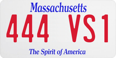 MA license plate 444VS1