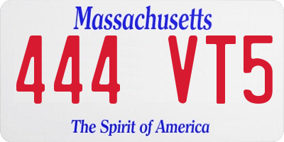 MA license plate 444VT5