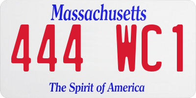MA license plate 444WC1