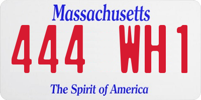 MA license plate 444WH1