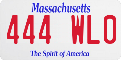 MA license plate 444WL0