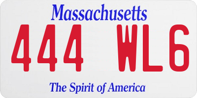 MA license plate 444WL6