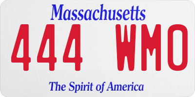 MA license plate 444WM0