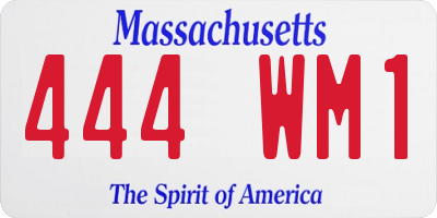 MA license plate 444WM1