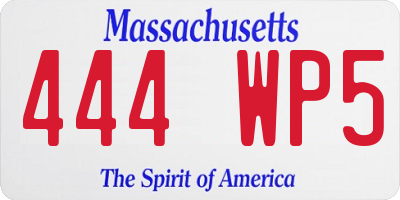 MA license plate 444WP5
