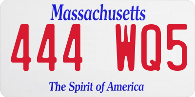 MA license plate 444WQ5