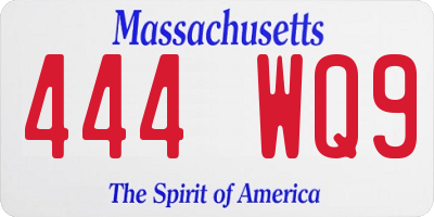 MA license plate 444WQ9