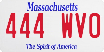 MA license plate 444WV0
