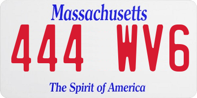 MA license plate 444WV6