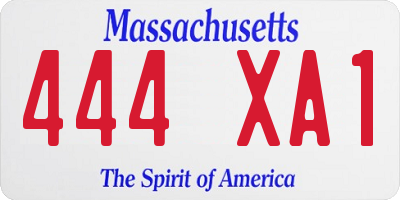 MA license plate 444XA1