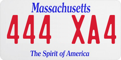 MA license plate 444XA4