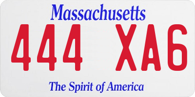 MA license plate 444XA6