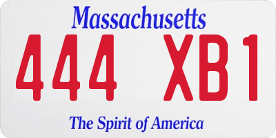MA license plate 444XB1