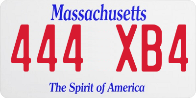MA license plate 444XB4
