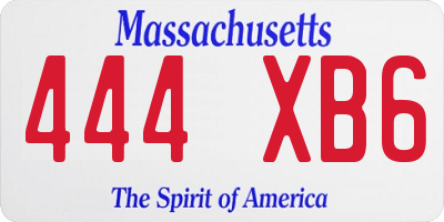 MA license plate 444XB6