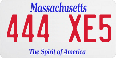 MA license plate 444XE5