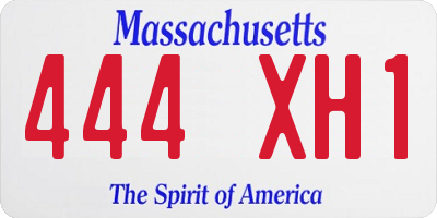 MA license plate 444XH1