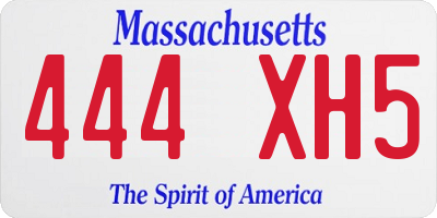 MA license plate 444XH5
