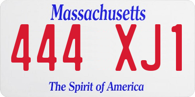 MA license plate 444XJ1