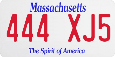 MA license plate 444XJ5