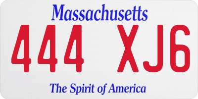 MA license plate 444XJ6