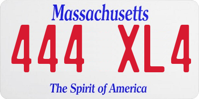 MA license plate 444XL4