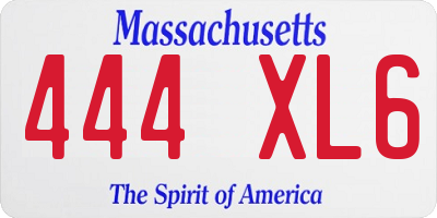 MA license plate 444XL6