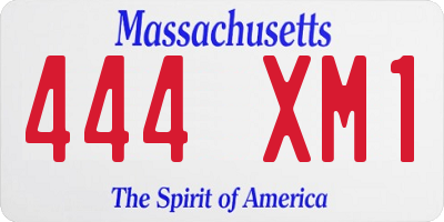 MA license plate 444XM1
