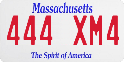 MA license plate 444XM4