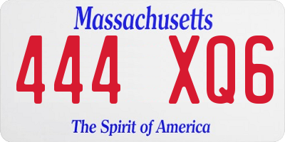 MA license plate 444XQ6