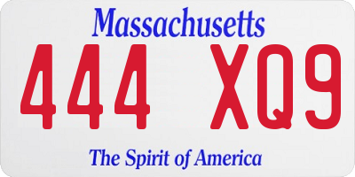MA license plate 444XQ9