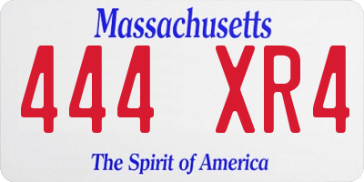 MA license plate 444XR4