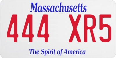 MA license plate 444XR5