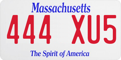 MA license plate 444XU5