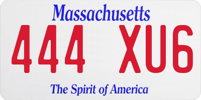 MA license plate 444XU6