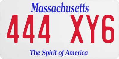 MA license plate 444XY6
