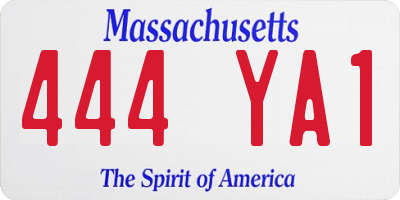 MA license plate 444YA1