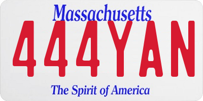 MA license plate 444YAN