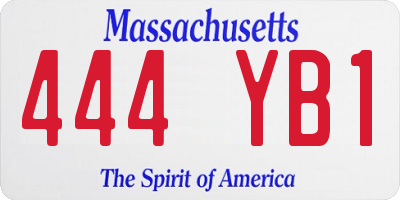 MA license plate 444YB1