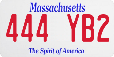 MA license plate 444YB2