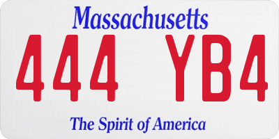 MA license plate 444YB4