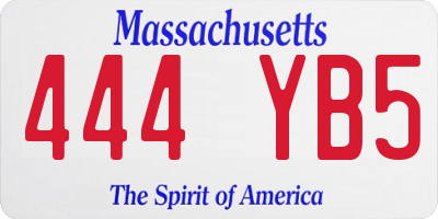 MA license plate 444YB5